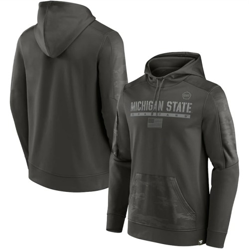 Men's Michigan State Spartans Olive OHT Military Appreciation Guardian Pullover Hoodie